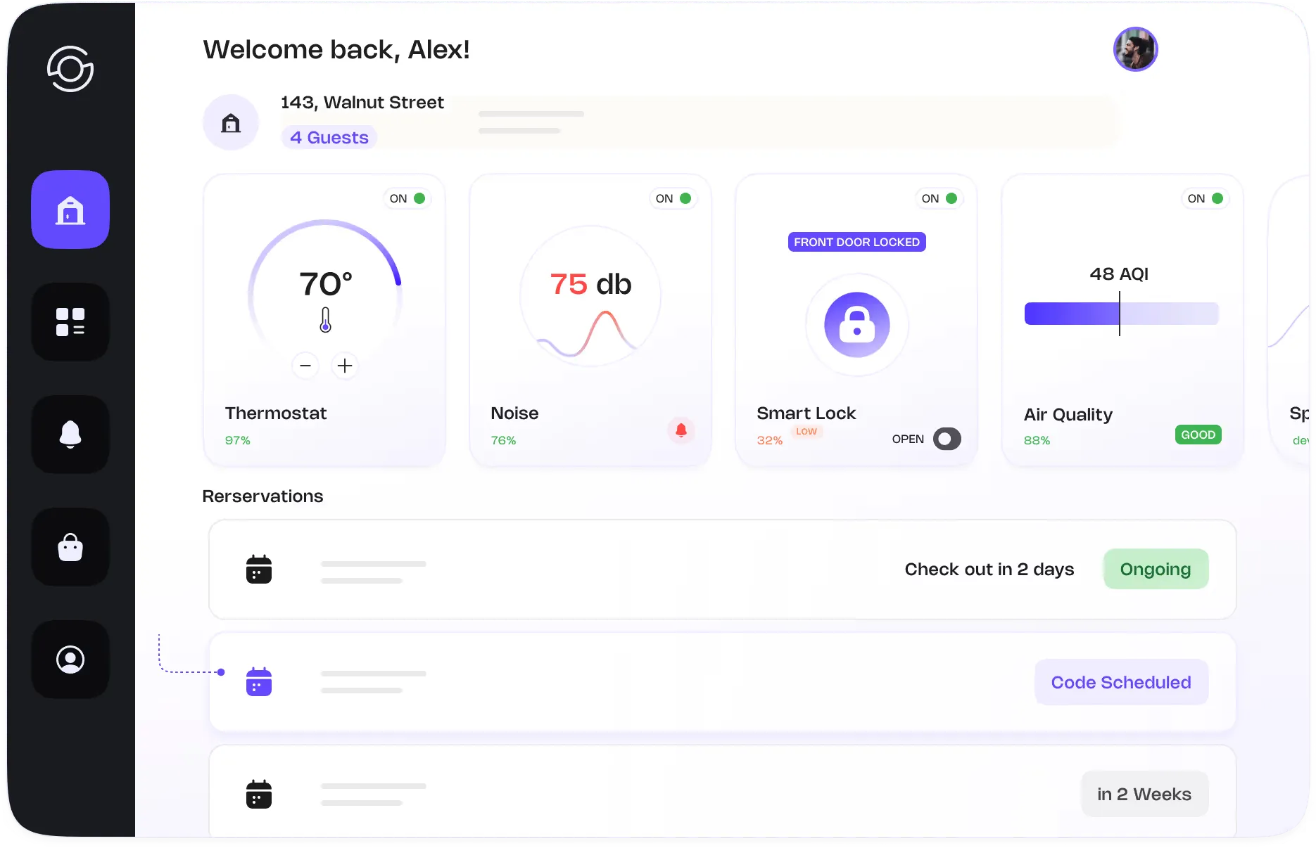 SuiteOp platform dashboard showing property management features