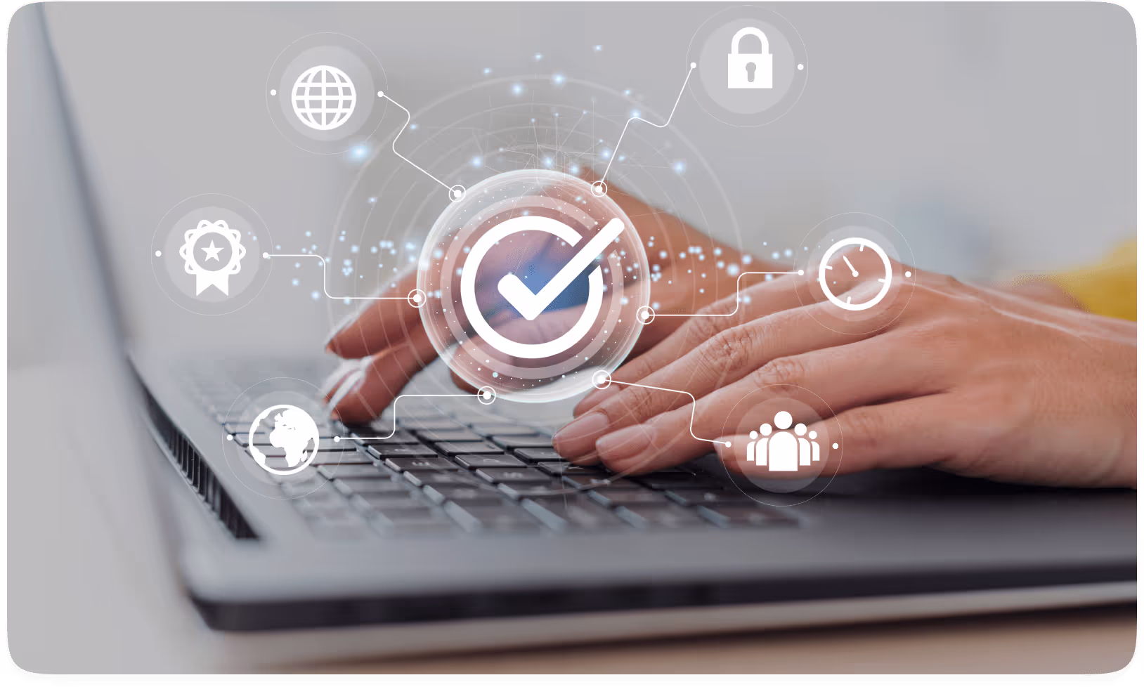 Laptop being used by a person